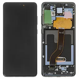Дисплей Samsung Galaxy S20 Plus G985, S20 Plus 5G G986 з тачскріном і рамкою, сервісний оригінал, Black