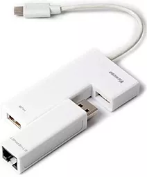 Мультипортовий Type-C хаб Viewcon USB-C -> USB Ethernet + 3 USB порти бiлий (VC450W)