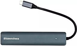 Мультипортовый USB Type-C хаб Blueendless 6-in-1 grey (CA913909) - миниатюра 2