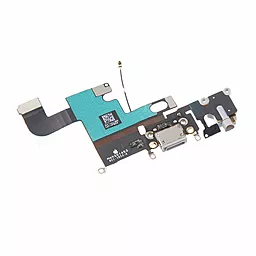 Нижний шлейф Apple iPhone 6 с разъемом зарядки, разъемом наушников и микрофоном Original (снят с телефона) Space Gray - миниатюра 2