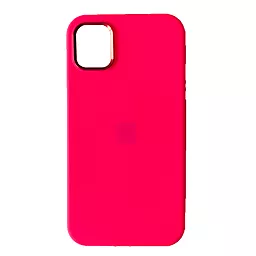 Чехол Epik Silicone Case Metal Frame для iPhone 13 Pro Max Hot pink