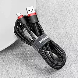 Кабель USB Baseus Cafule 3A USB Type-C Cable Red/Black (CATKLF-B91) - миниатюра 6