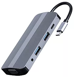 Мультипортовый USB Type-C хаб Cablexpert 8-in-1 hub gray (A-CM-COMBO8-02)