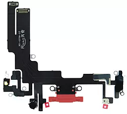 Нижний шлейф Apple iPhone 14 c разъемом зарядки, гарнитуры, синхронизации и микрофоном Original Red - миниатюра 2