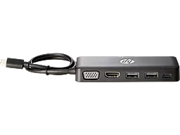 Мультипортовый USB Type-C хаб HP Travel HUB USB-C -> VGA/USB 2.0/USB Type-C/HDMI Black (Z9G82AA) - миниатюра 2