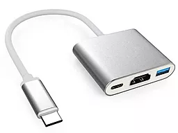 Мультипортовий Type-C хаб NICHOSI USB-C -> HDMI + USB 3.0 + Type-C 0.15m