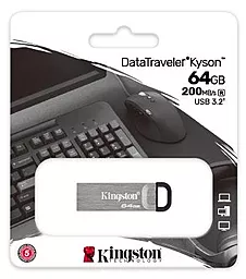 Флешка Kingston DT Kyson 64GB USB 3.2 (DTKN/64GB) Silver/Black - миниатюра 3