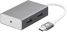 USB Type-C хаб 2E 2E-W1407 Type-C 4xUSB 3.0, 0.20m Silver