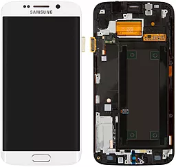 Дисплей Samsung Galaxy S6 Edge G925 с тачскрином и рамкой, сервисный оригинал, White