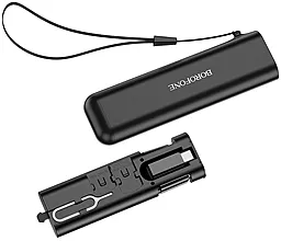 Кабель USB PD Borofone BU36 Show 60w 3a 3-in-1 USB to Type-C/Lightning/micro USB cable + Storage Case black - миниатюра 3