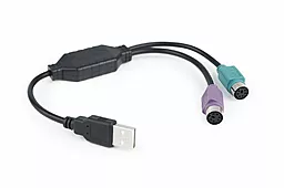 Шлейф (Кабель) Cablexpert Переходник USB А-папа/2х PS/ 2. 30см (UAPS12-BK)