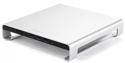 Мультипортовый USB Type-C хаб Satechi Aluminum Monitor Stand Hub Silver for iMac White(ST-AMSHS)