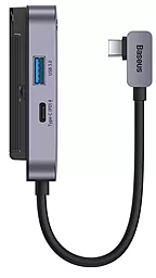 Мультипортовый USB Type-C хаб Baseus PadJoy 4-in-1 Hub gray (WKWJ000013) - миниатюра 2