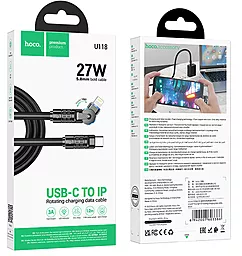 Кабель USB PD Hoco U118 27w 3a 1.2m USB Type-C - Lightning cable black - миниатюра 6