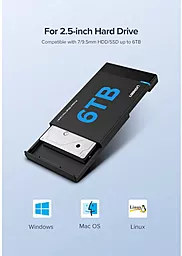 Карман для HDD Ugreen US221 USB-C 2.5" SATA III Hard Drive Enclosure 2.5" USB (50743) - миниатюра 13