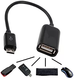 OTG-переходник Lapara 0.16m M-F micro USB -> USB A Lapara (LA-UAFM-OTG black) - миниатюра 2