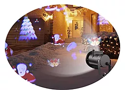 Вуличний проектор Merry Christmas з двома підставками + 4 картриджа з малюнками