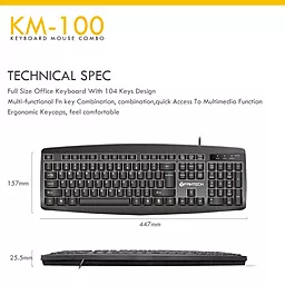 Комплект (клавиатура+мышка) Fantech KM100 - миниатюра 10