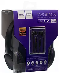 Наушники Hoco W24 Enlighten Black/Purple - миниатюра 6