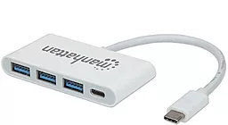 USB Type-C хаб Intracom Manhattan 3xUSB 3.0 + USB-C White