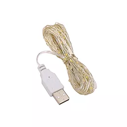 Гирлянда Роса Нить (100 LED USB) 10 метров Теплый белый - миниатюра 4