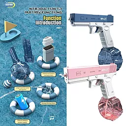 Водяний пістолет Glock Electric Water Storage Gun Pistol Shooting Toy - мініатюра 9