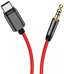 Аудио кабель Baseus M01 Yiven AUX mini Jack 3.5 - USB Type-C M/M Cable 1.2 м black/red