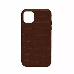 Чехол Apple Leather Case Full Crocodile for iPhone XR Dark Brown