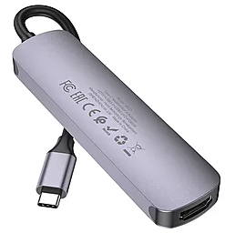 Мультипортовый USB Type-C хаб Hoco HB27 5-Iin-1 Hub gray - миниатюра 2