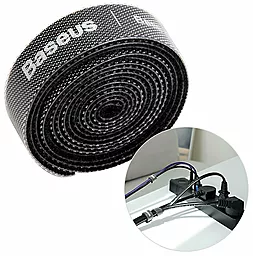 Організатор для кабелів Baseus Colourful Circle Velcro Strap (1м) Black (ACMGT-E01) - мініатюра 2