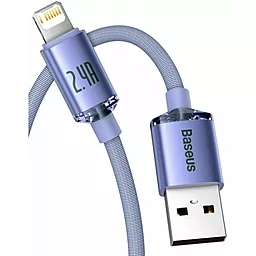 Кабель USB Baseus Crystal Shine Series 2.4A 1.2M Lightning Cable  Violet (CAJY000005) - миниатюра 3