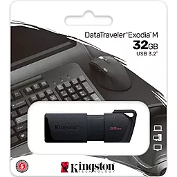 Флешка Kingston 32 GB DataTraveler Exodia M USB 3.2 (DTXM/32GB) Black - миниатюра 3