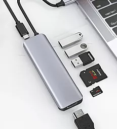Мультипортовый USB Type-C хаб WIWU Alpha 731 HC 7-in-1 grey - миниатюра 4