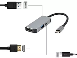 Мультипортовый USB Type-C хаб Cablexpert USB-C 3-in-1 hub black (A-CM-COMBO3-02) - миниатюра 2