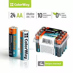 Батарейки ColorWay Alkaline Power AA/LR06 24шт - миниатюра 2