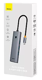 Мультипортовый USB Type-C хаб Baseus 6-in-1 Gray (B00052807813-00) - миниатюра 7