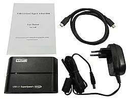 Мультипортовый USB Type-C хаб ST-Lab Gen2 Power Adapter 5W/2A Black (U-1690) - миниатюра 4