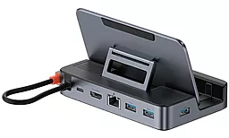 USB Type-C хаб Baseus GamerX 6 Ports USB-C Steam Deck Docking Station Black
