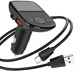Автомобильное зарядное устройство LDNio C706Q 2xUSB-A 25W QC3.0 + USB Type-C Cable Black - миниатюра 2