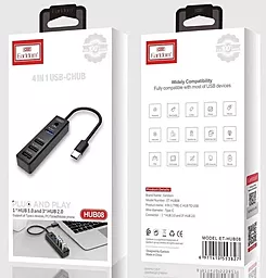 USB Type-C хаб Earldom ET-HUB08 4USB Black - миниатюра 4