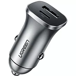Автомобильное зарядное устройство с быстрой зарядкой Ugreen CD130 20W USB/Type-C PD Grey - миниатюра 2