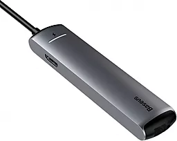 Мультипортовий Type-C хаб Baseus Mechanical Eye 6 in 1 USB-C USB3.0x3 + HDMI + RJ45 + USB-C PD Ethernet Grey (CAHUB-J0G) - мініатюра 3