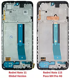 Дисплей Xiaomi Redmi Note 11S, Redmi Note 12S с тачскрином и рамкой, оригинал, Black - миниатюра 2