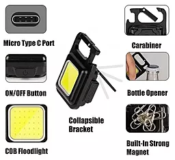 Фонарик NICHOSI Portable Mini Flashlight LED - миниатюра 5
