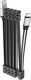USB Кабель Hoco U103 Magnetic Absorption Charging Data Lightning Cable Black - мініатюра 2