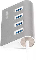 USB-A хаб Maxxter 4хUSB 3.0 Silver (HU3A-4P-01) - мініатюра 2