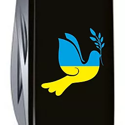Мультитул Victorinox Huntsman Ukraine (1.3713.3_T1036u) Black Голубь мира сине-желтый - миниатюра 3