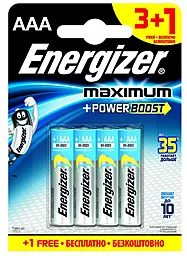 Батарейки Energizer AAA (LR03) Maximum (3+1) 4шт 1.5 V