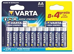 Батарейки Varta High Energy AA/LR06 BL 12 (8+4)шт 1.5 V