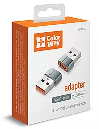 Адаптер-переходник ColorWay M-F USB-A -> USB Type-C Gray (CW-AD-CA) - миниатюра 9